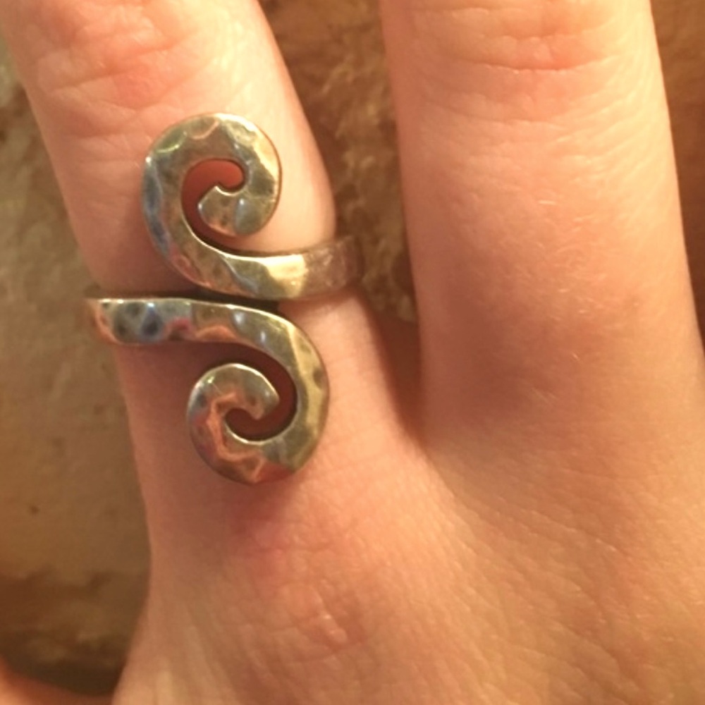 James Avery Hammered Silver Swirl Ring